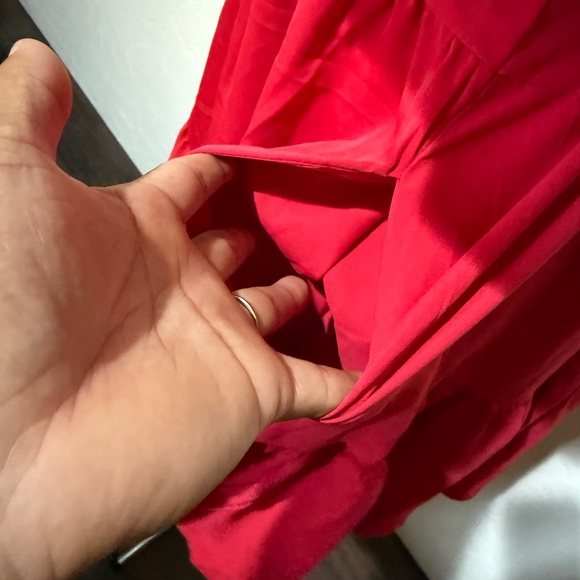 Red Ruffle Sleeve Mini Dress - Picture 6 of 11